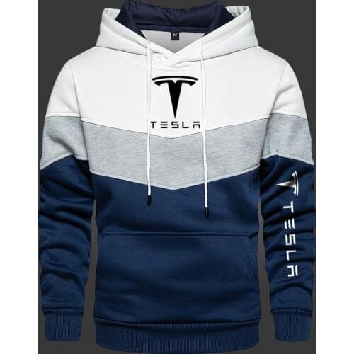 2021 New Mens Hooded Tesla Fashion Long Sleeve Outwear Autumn Spring Casual Hoodies Fleece Warm Sportswear Thicken Sweatshirts