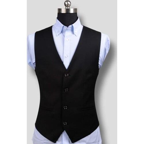 New Fashion Mens Vest Career Vest Business Casual Slim Suit Vest Waistcoat Men Wedding Black Gray Red S-4XL