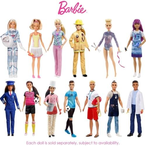 Original Barbie Career Dolls Barbie Nurse Fireman Ken for Barbie Collector Girls Kids for Toy Profession Accessories DVF50-GFX23