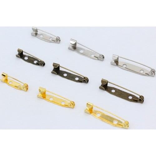20/25/30mm Brooch Base Back Bar Pins Findings Jewelry Making Clip Safty Catch Findings Gold Silver Plated Metal Pin Back Brooch