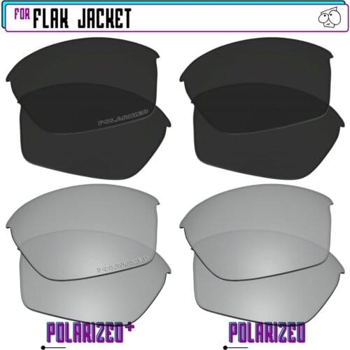 EZReplace Polarized Replacement Lenses for - Oakley Flak Jacket Sunglasses - BlkSirP Plus-BlkSirP