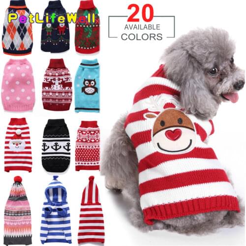Holiday Pet Christmas Dog Sweater Pet Winter Knitwear Warm Clothes for Puppy Kitten Cats Classic Coat Knitting Crochet Clothes