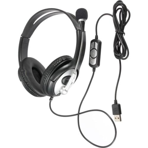Wired USB Stereo Headphones Gaming Headsets with Microphone Adjustable Earphones for PC Laptop Notebook Music Gift For PC