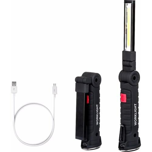 COB Work Light USB Rechargeable Built in Battery LED Magnetic Flashlight Portable Lantern Outdoor Camping Tent Working Torch