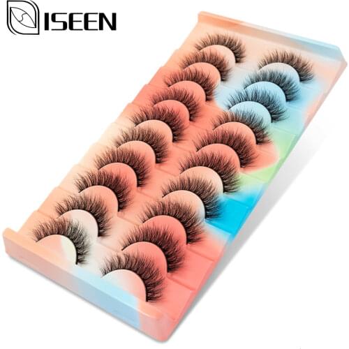 ISEEN Eyelashes 5/10/20 pairs 3D Faux Mink Lashes Natural False Eyelashes Dramatic Volume Lashes Makeup Eyelash Extension