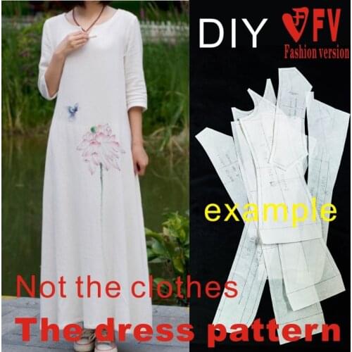 Clothing DIY The dress Dresses Sewing Pattern cutting drawing Dress Sewing Template BLQ-268