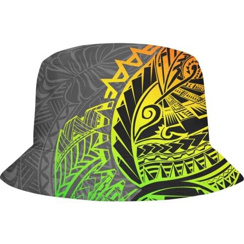 Wholesale Fashionable Summer Sunhat Caps Polynesian Sia Pattern Designs Women Bucket Hats Fisherman Hat