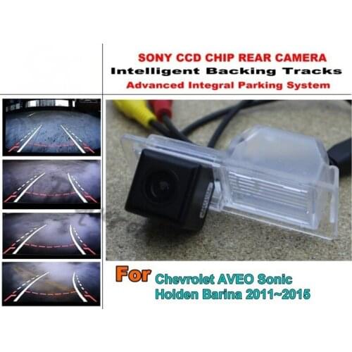 For Chevrolet AVEO Sonic / Holden Barina 2011~2015 Smart Tracks Chip Camera HD CCD Intelligent Dynamic Rear View Camera