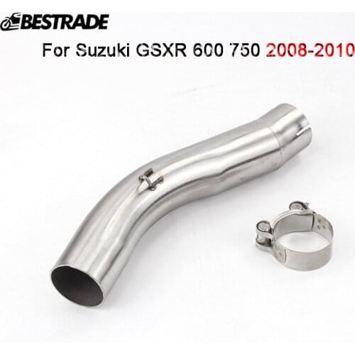 Motorcycle Exhaust Mid Link Pipe Middle Connect Tip Keep Catalyst for Suzuki GSXR750 GSXR600 2008-2010 Slip 51MM Stainless Steel