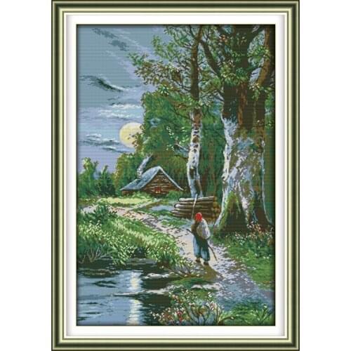 Everlasting Love Sunset Chinese Cross Stitch Kits Ecological Cotton Stamped Printed 11CT DIY New Year Gift Decorations For Home