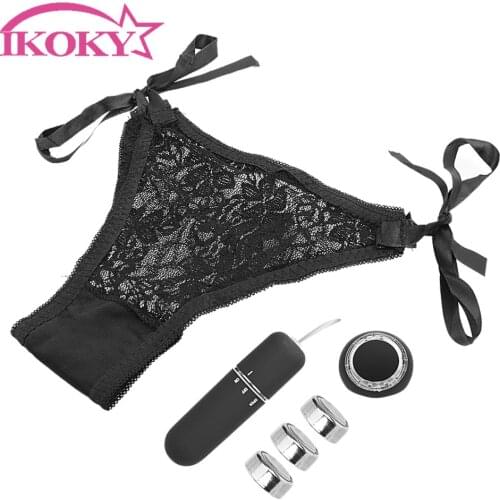 IKOKY Wearable Bullet Vibrator Female Masturbation 10 Frequency Panty Vibrator Finger Ring Wireless Remote Control