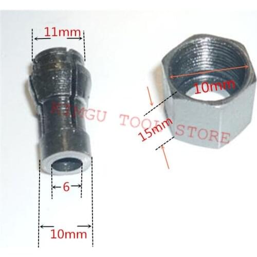 Iron Chuck Cap Nut parts Collet 6mm cones for 995527 995530 GP2V GP2SA