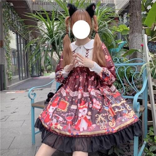 Women Kawaii Lolita dress cosplay sweet girl princess Original design lolita magic bubble machine dark department