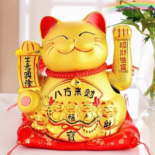 Golden Ceramic Lucky Cat Decoration Shop Opening Gift Large Good fortune Decoration