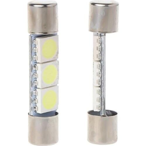 1pc White T6 5050 31mm 3-SMD LED Bulb For Car Sun Visor Vanity Mirror Fuse Light F19A