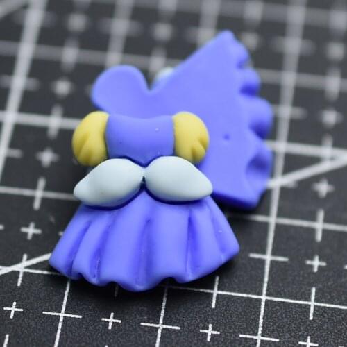1pcs/lot resin flat back Simulation blue Princess skirt 19mm Cabochons Scrapbooking Hair Bow Center DIY Christmas decration