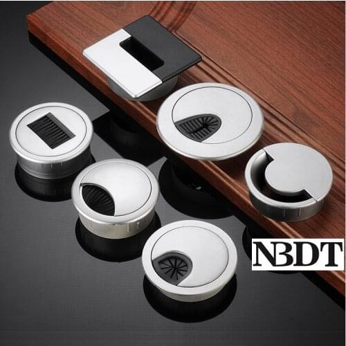 20Pcs Silver Plastic ABS Desktop Grommet Hole Cover Wires & Cords Through