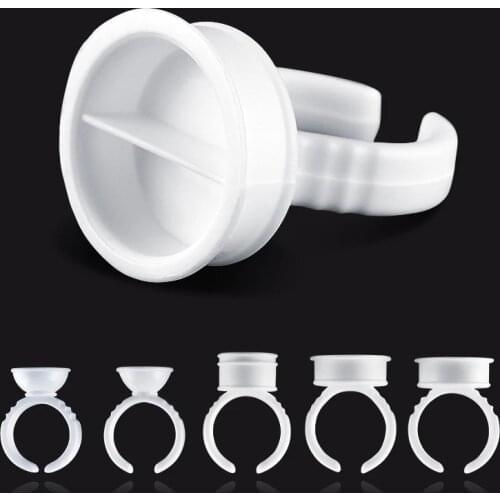 200pcs Plastic Tattoo Ink Ring for Eyebrow Permanent Makeup All Sizes white Tattoo Pigments Ink Holder Rings Container/Cup