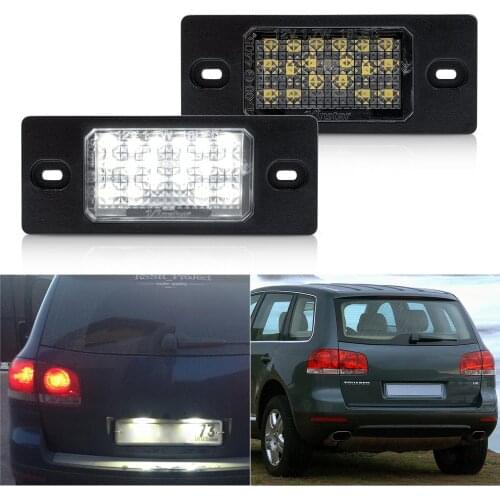 2x White 7000K 18SMD 12V LED License Plate Lights Lamp for Porsche Cayenne 955 957 for VW Golf 5 Passat B5.5 5D Touareg Tiguan