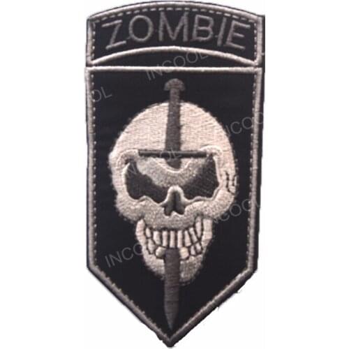 3D Embroidery Patch Zombie US Army Hook & Loop Fastener Tactical Military Patches Emblem Applique Embroidered Badges
