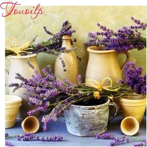 Diy Diamond painting cross stitch flowers stickers crystal round diamond mosaic unfinish decorative Diamond embroidery Lavender