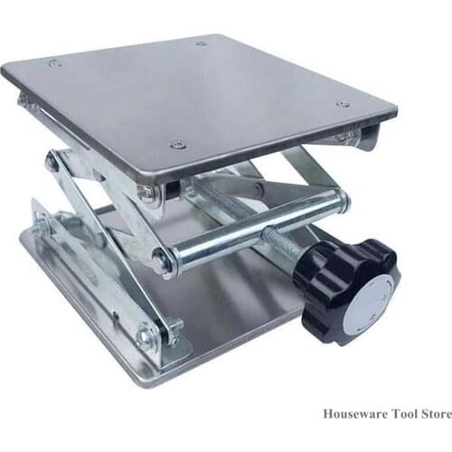 100x100MM Woodworking Platform Lift Table Benches 4"x4" Aluminum Router Lift Table Woodwork Engraving Lab Lifting Stand Rack