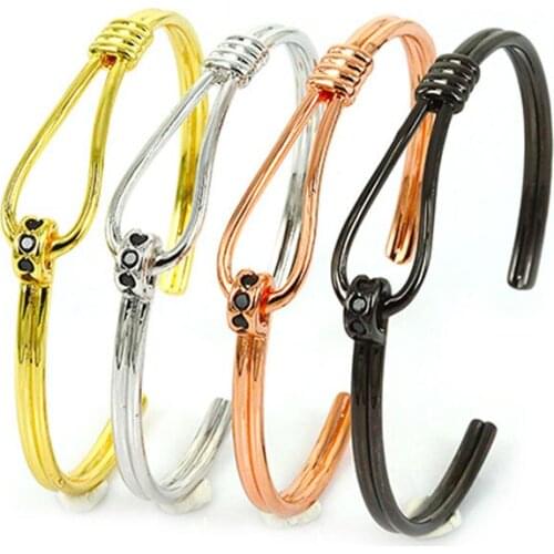 Anil Arjanda Men Bracelets 2017 Rose Gold Open Cuff Bangle for Men Women Bracelets Jewelry Best Christmas Gift CZ Paved