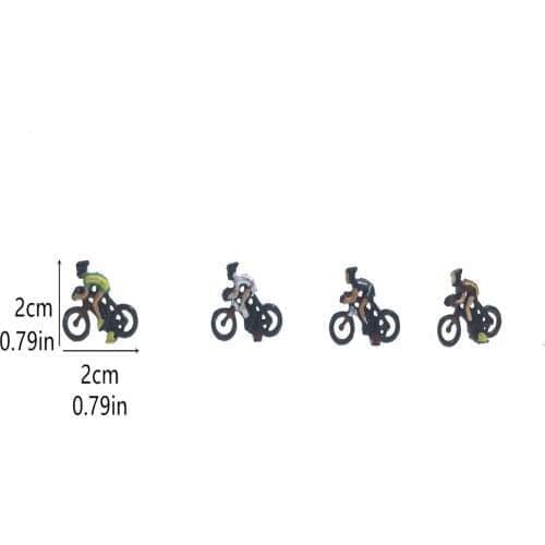 12pcs/lot Architecture Mini Plastic Model 2cm Ho Model Cycling Villain Figure For Ho Train Layout