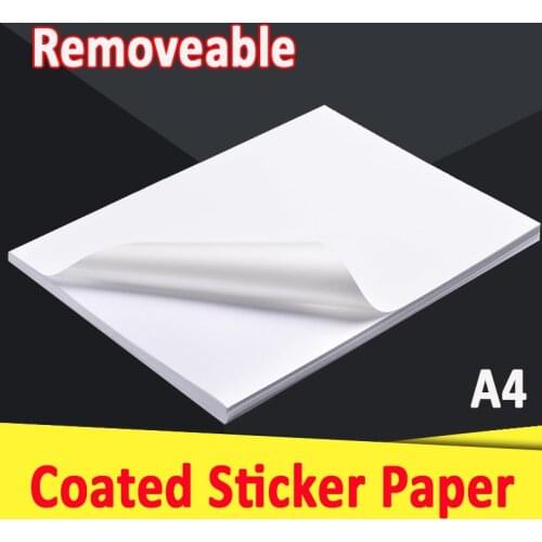 A4 Removable Coated Sticker Paper Glossy Matte For Laser Inkjet Printer Repeatly Move Label 20 50 Sheets