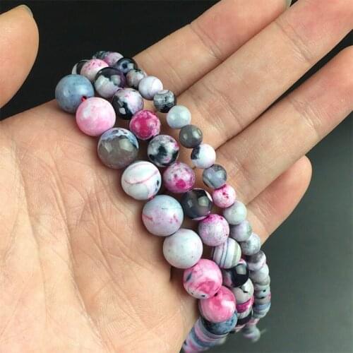 Rose Red Fire Agates Onyx Stone Beads Round Loose Spacer Beads For Jewelry Making 6/8/10mm DIY Fashion Bracelets 15'' Strand