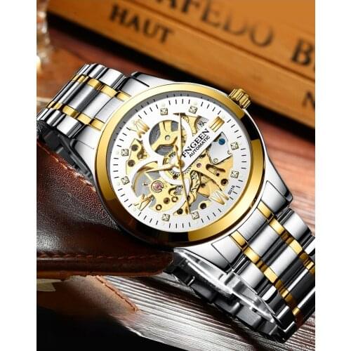 Men Watches Automatic Mechanical Watch Male Tourbillon Clock Gold Fashion Skeleton Watch Top Brand Wristwatch Relogio Masculino