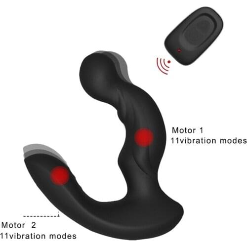 Dual Motors Powerful Vibrating Male Prostate Massager G Spot Anal Dildo Vibrator Buttplug Anus Plug BDSM Adult Sex Shop For Men