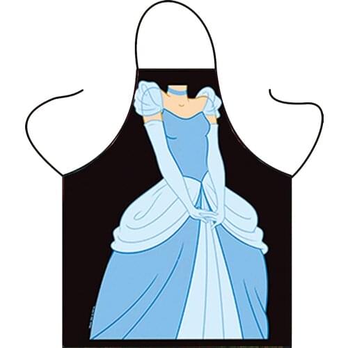 Princess Character Cinderella Apron-Black Cartoon Cute Apron for Girl Women Lady Kitchen Chef Cooking BBQ Apron Creative Party