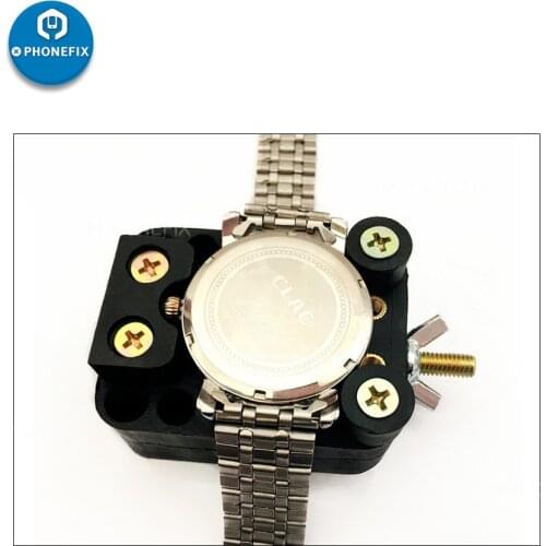 Adjustable Watch Repair Tools Back Remover Watch Back Cover Case Opener Closer Watch Clamp Black Watch Case Holder Fixture