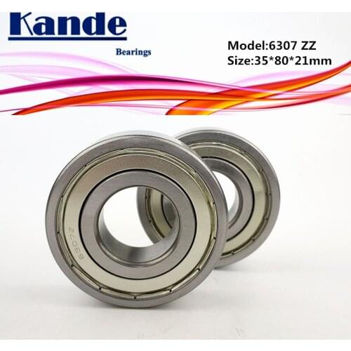 Kande 6307ZZ 2PCS ABEC-5 6307 2Z Single Row Deep Groove Ball Bearing 35x80x21 mm 6307Z Bearing