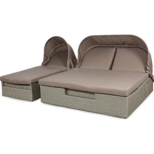 2017 Leisure living outdoor lazy round chaise lounge daybed