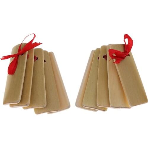 2 Pcs Small Hand Clapper Handcrafted Toy Small Percussion for Kids Playing 4.53x1.77inch