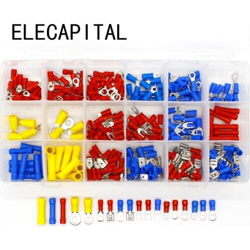 300pcs Electrical Wire Crimp Terminals Kit Insulated Terminator Spade Butt Connectors Red Yellow Blue Assorted terminales Set