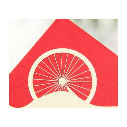 New Arrive Bicycle Red Handmade 3D Pop UP Greeting Cards