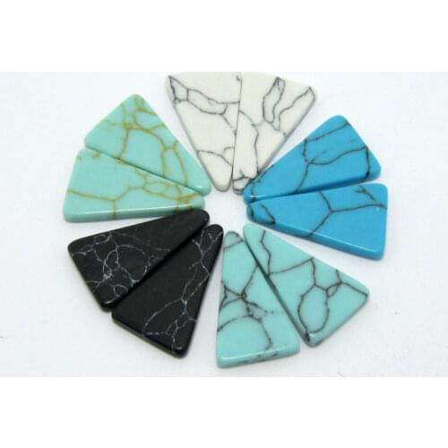 Triangle stone 17×9mm mixed color equilateral triangle flat turquoise stone