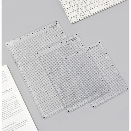 Transparent Ruler Board A4/B5/A5 Students Writing Desk Pad PVC Grid Sewing Cutting Mats Drawing Clipboard Measuring Supplies