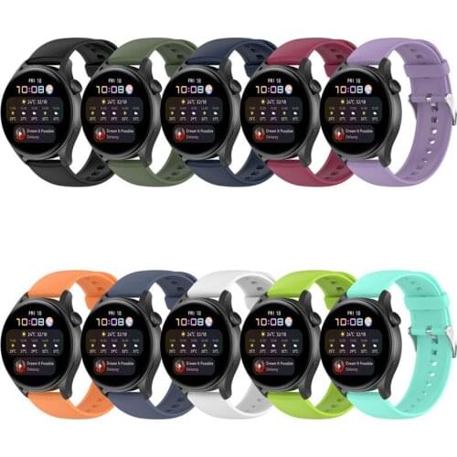 20mm/22mm Watch strap for Samsung gear s3 Frontier Galaxy watch 3/46mm/42mm/Active 2 Strap silicone bracelet huawei GT 2/2e/pro