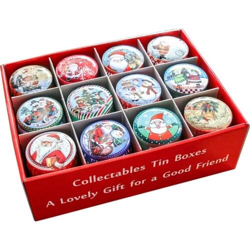Christmas Tinplate Round Candy Tin Can Candy Tin For Gift Giving Tin Box Camellia Hi Candy Gift Box Set Christmas Gift Box