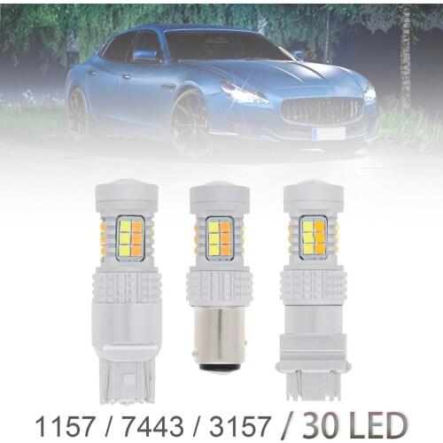 Super Bright Canbus 1157 7443 3157 White Yellow Car LED Turn Signal Lamp 20W Power Brake Lamp DRL Daytime Running Lights