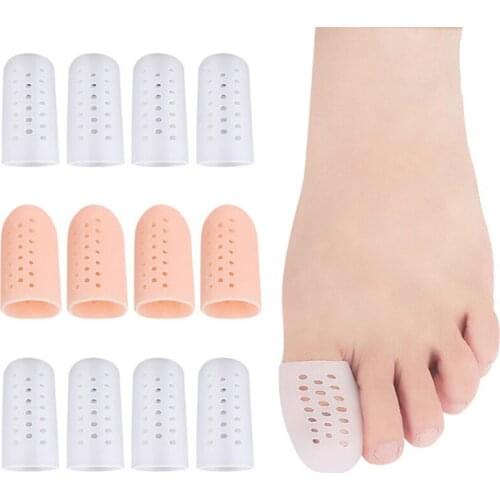 1Pair Toe Protector Breathable Silicone Toe Covers tube with Holes for Corns Calluses Blister Toe Separators NEW