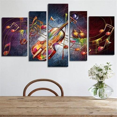 5 Planes Violin Picture Large Huge Size Wall Art Canvas Painting Guitar Music Home Decor Posters Prints Art Living Room No Frame