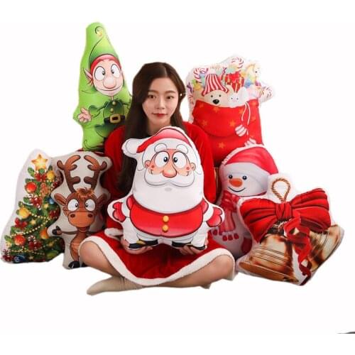 50cm Vividly Christmas Snowman Plush Back Cushion Xmas Gift Kids Sofa/Chair Plush Doll Xmas Tree Bed Decoration