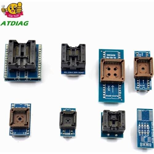8 PCS Programmer Adapters Socket Kit SOP8+SOP16 +PLCC32 +PLCC44 Adapter for TL866CS TL866A EZP2010 RT809H Programmer