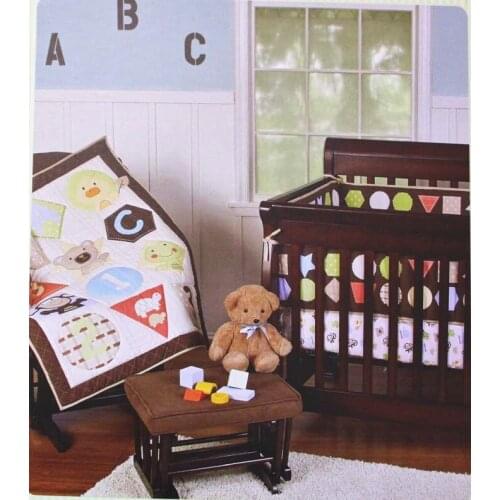 Promotion! 3PCS embroidery baby set Boy Baby Cot Crib Bedding Set ,include(bumper+duvet+bed cover)