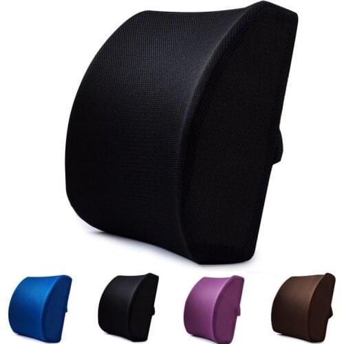4 Color Car Memory Foam Lumbar Support Back Massager Waist Cushion Pillow Chair Back Massager for Office Car Accessories